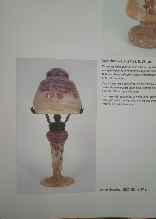 C. Schneider: "Ancolies" mushroom lamp "signed Charder/Le Verre Français" 1927 61928