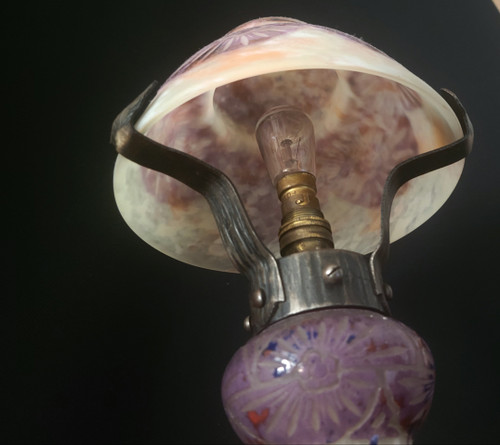 C. Schneider: "Ancolies" mushroom lamp "signed Charder/Le Verre Français" 1927 61928