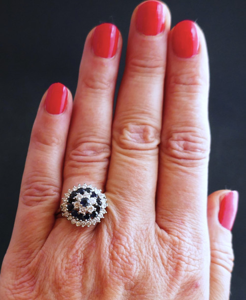 Bague vintage Saphirs Et Diamants.