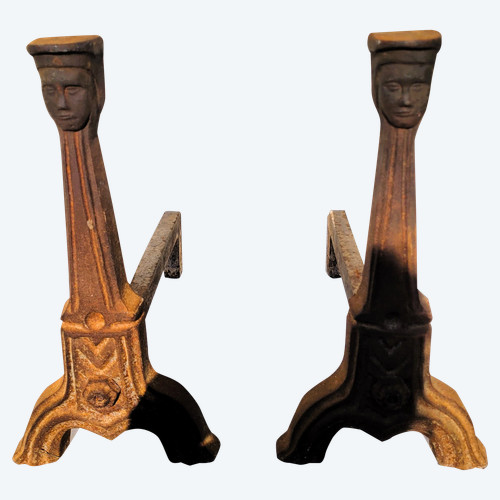 Pair Of Gothic Style Andirons