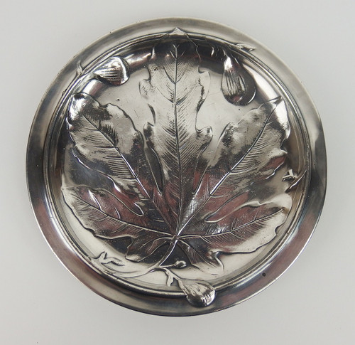 Set of three Art Nouveau silver-plated plates by Gallia Christofle