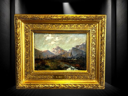 PAINTING / OIL ON PANEL SIGNED BY NARCISSE DÍAZ DE LA PEÑA "LES ALPES