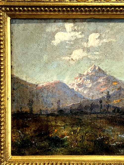 PAINTING / OIL ON PANEL SIGNED BY NARCISSE DÍAZ DE LA PEÑA "LES ALPES