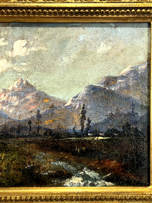 PAINTING / OIL ON PANEL SIGNED BY NARCISSE DÍAZ DE LA PEÑA "LES ALPES