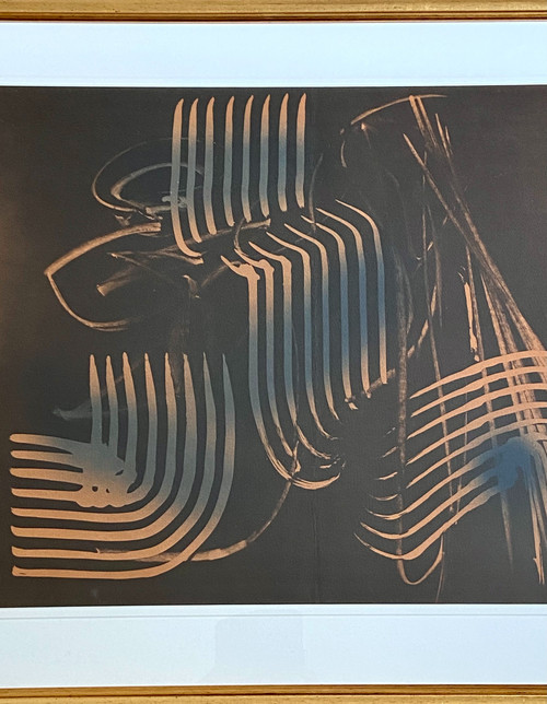 Hans Hartung, Lithograph titled "Farandole", Abstract Composition, N°25/7, dated 1971.