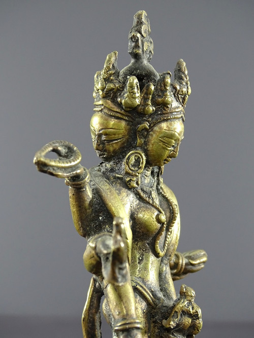 Sino-Tibetan Art, Mid-20th Century, Statue Of The Goddess Avalokiteshvara, Bodhisattva.