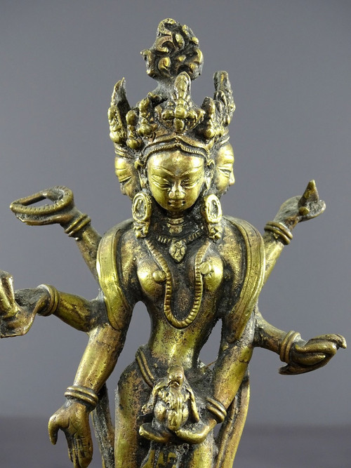 Sino-Tibetan Art, Mid-20th Century, Statue Of The Goddess Avalokiteshvara, Bodhisattva.