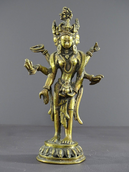 Sino-Tibetan Art, Mid-20th Century, Statue Of The Goddess Avalokiteshvara, Bodhisattva.