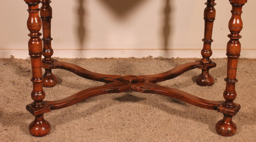 Louis XIV Walnut Writing Table Or Occasional Table From The17th Century