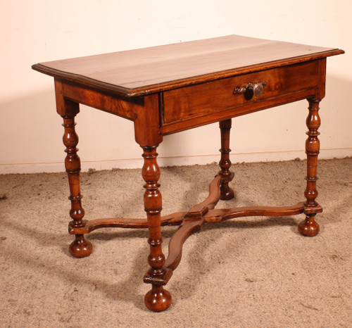 Louis XIV Walnut Writing Table Or Occasional Table From The17th Century