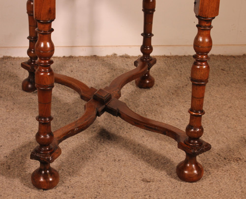 Louis XIV Walnut Writing Table Or Occasional Table From The17th Century