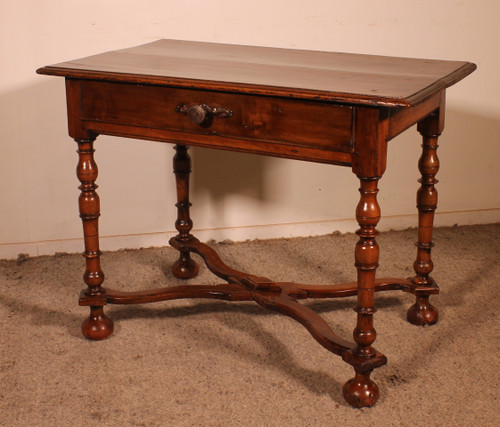 Louis XIV Walnut Writing Table Or Occasional Table From The17th Century