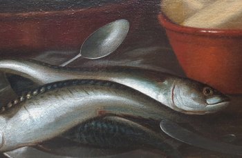 17th century Flemish school - Still life with fish