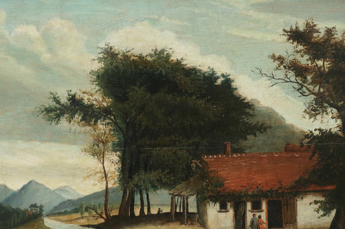 The House by the River Flemish school of the 18th-century oil on panel