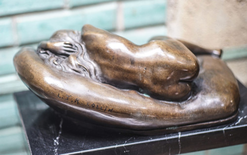 L.J.R COLLIN, Scultura in bronzo di una donna