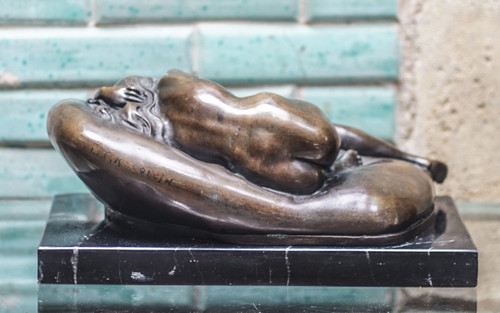 L.J.R COLLIN, Scultura in bronzo di una donna