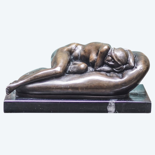 L.J.R COLLIN, Scultura in bronzo di una donna