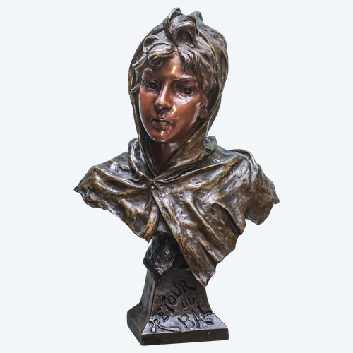 VILLANIS, "Retour du Bal", Bronze sculpture