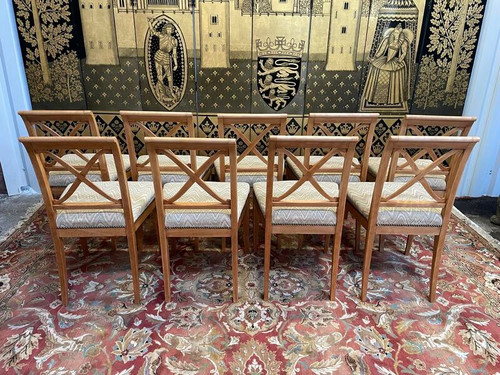 Set of 9 Louis XVI-Directoire style chairs