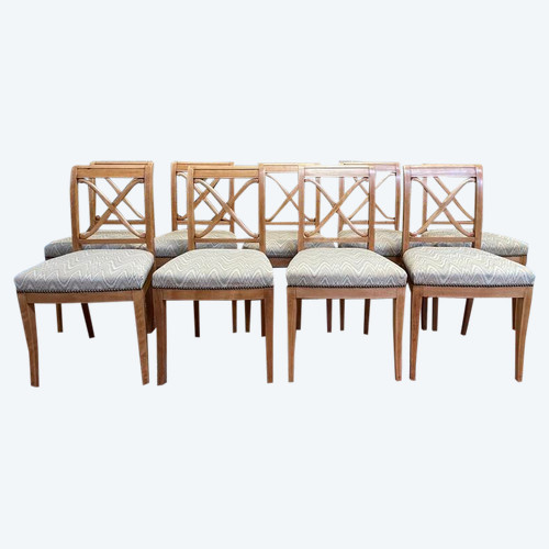 Set of 9 Louis XVI-Directoire style chairs