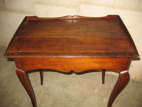 18th century Louis XV small fruitwood bureau table with 1 drawer