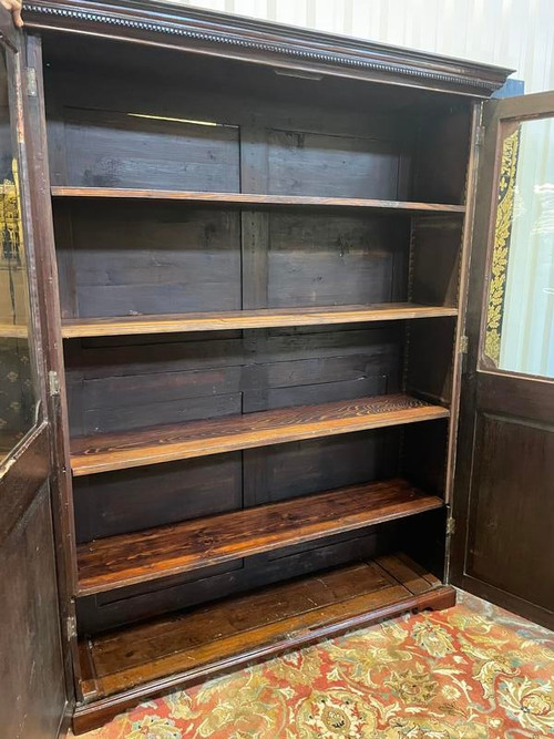 Library - English mahogany display cabinet