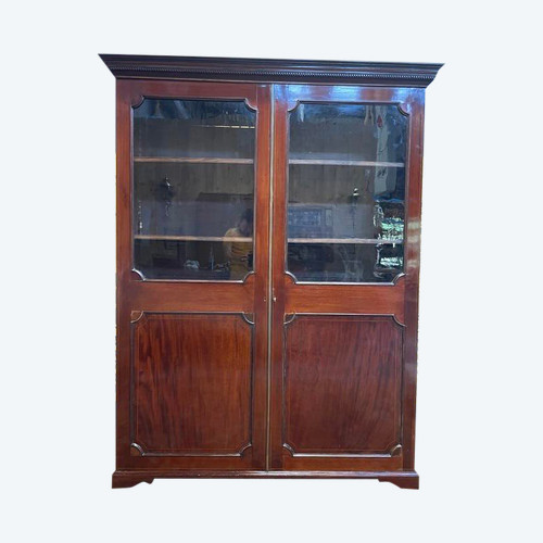 Library - English mahogany display cabinet