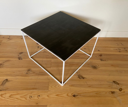 Square slate coffee table or side table.