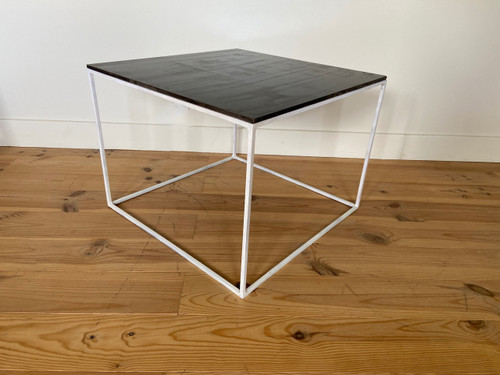 Square slate coffee table or side table.