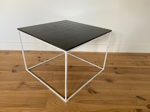 Square slate coffee table or side table.