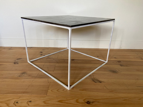 Square slate coffee table or side table.