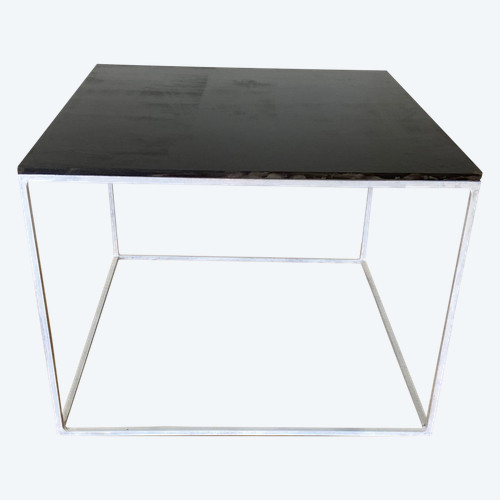 Square slate coffee table or side table.