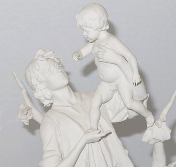  Biscuit group from Capodimonte, signed C. Villari – XXth