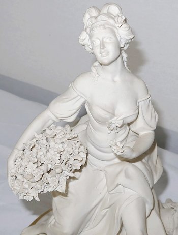  Biscuit group from Capodimonte, signed C. Villari – XXth