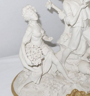  Biscuit group from Capodimonte, signed C. Villari – XXth