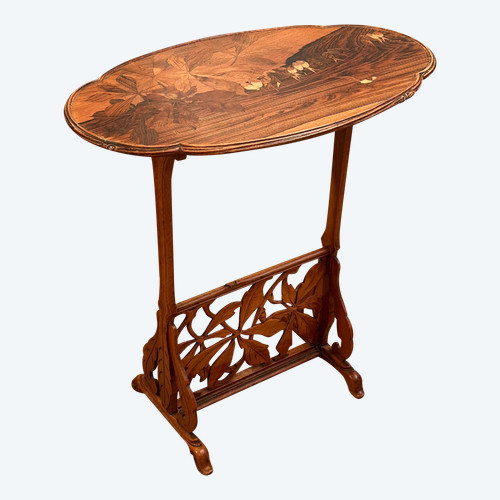 Emile Gallé, Rare Art Nouveau Swallows pedestal table (1846 - 1904)