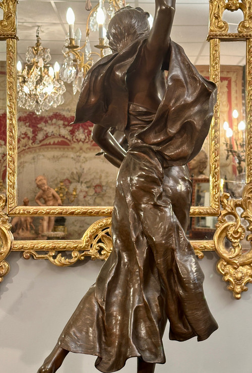 Important Bronze Sculpture Fête Des Fleurs By Alexandre Levasseur 19th century (90 cm)