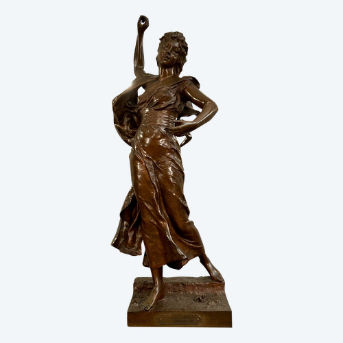 Important Bronze Sculpture Fête Des Fleurs By Alexandre Levasseur 19th century (90 cm)