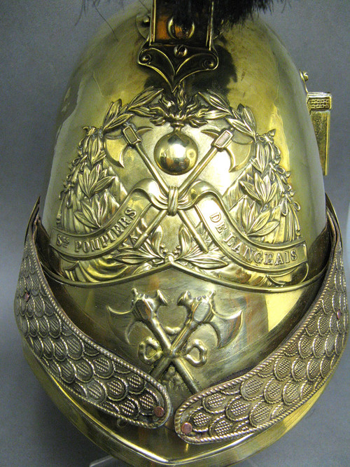 Casque De Sapeur Pompier Mle 1852 De La Ville De Langeais.