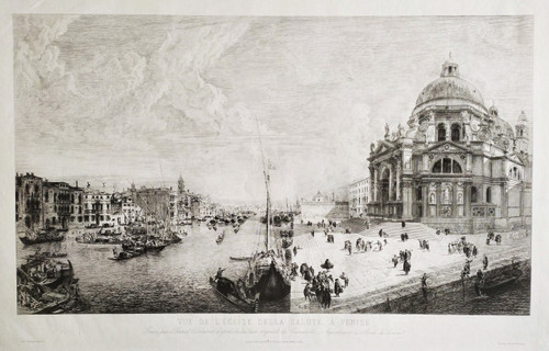 Venedig Blick Auf Die Kirche Della Salute Radierung Radierung 19.