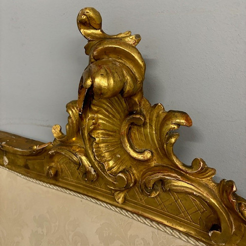 Antique headboard bed Louis Philippe 1840 gold leaf . Mis Largh 192 H 98