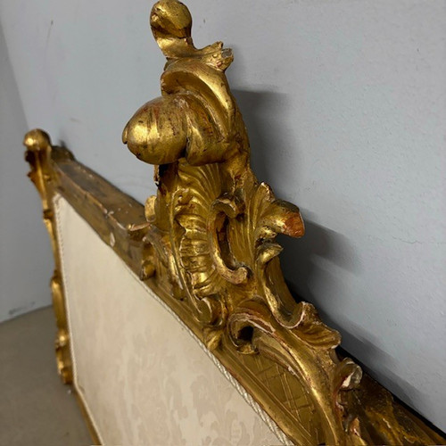 Antique headboard bed Louis Philippe 1840 gold leaf . Mis Largh 192 H 98