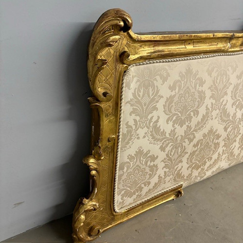 Antique headboard bed Louis Philippe 1840 gold leaf . Mis Largh 192 H 98