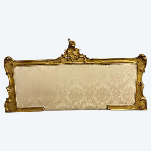 Antique headboard bed Louis Philippe 1840 gold leaf . Mis Largh 192 H 98