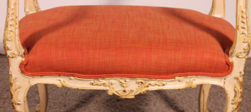 Small Polychrome Wooden Bench - 19th Century