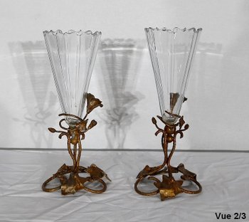 Paire de Vases en Cristal, époque Art Nouveau – 1900