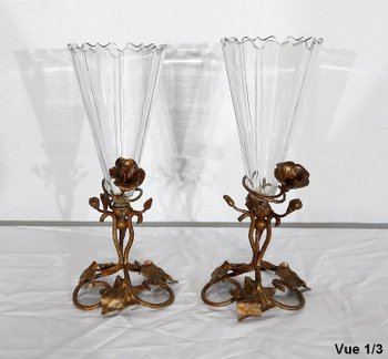 Paire de Vases en Cristal, époque Art Nouveau – 1900