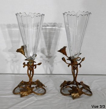 Paire de Vases en Cristal, époque Art Nouveau – 1900