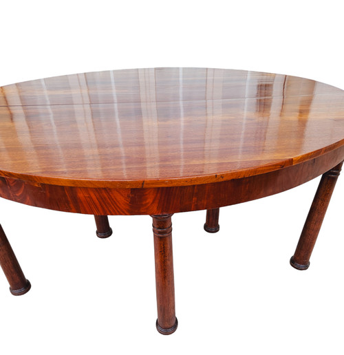 Très Grande Table à Bandeau 8 Pieds Colonne époque Empire