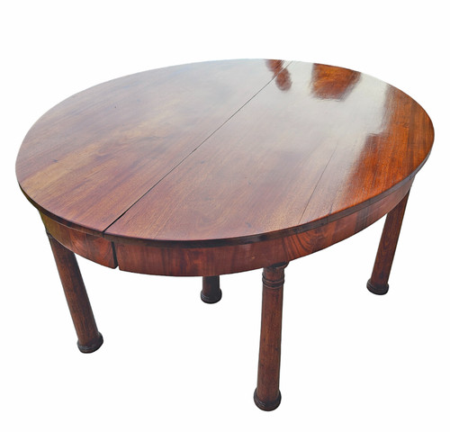 Très Grande Table à Bandeau 8 Pieds Colonne époque Empire